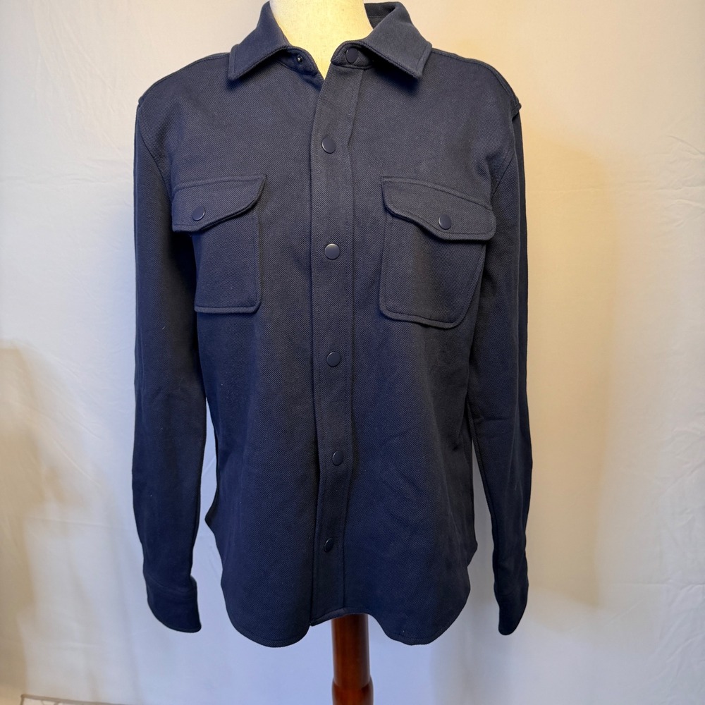 Legend London Navy Blue Workwear Overshirt Snap Front Mens Small NWT